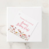 ピンクの野の花の誕生日パーティー フェイバータグ (インサイチュ)