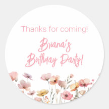 ピンクの野の花の誕生日パーティー