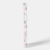 ピンクの野の花ストライプモノグラム入り Case-Mate iPhoneケース (裏面 / 左)