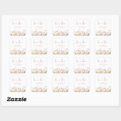 ピンクの野の花 ラブ イン ブルーム ブライズシャワー スクエアシール (シート)
