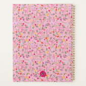 ピンクの野パーソナライズされた花モノグラムの プランナー手帳 (裏面)