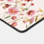 ピンクの野パーソナライズされた花 デスクマット (コーナー)