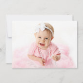 ピンクの野球の子どもの誕生パーティー 招待状 (裏面)