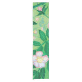 ピンクの野生のバラ咲き ショートテーブルランナー (正面)