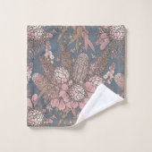 ピンクの野生のブッシュフラワーブーケネックタイ バスタオルセット (ウォッシュタオル)