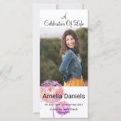 ピンクの野生の花のお祝いの写真カード (正面)