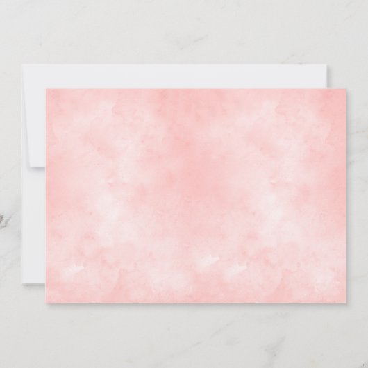 ピンクの野生の花のベイビーシャワーの写真招待状 招待状 (裏面)