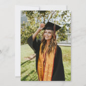 ピンクの野生の花の卒業発表 招待状 (裏面)