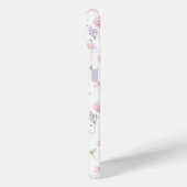 ピンクの野生の花の庭のモノグラム入り Case-Mate iPhoneケース (裏面 / 左)
