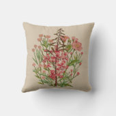 ピンクの野生の花の枕 クッション (裏面)