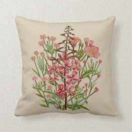 ピンクの野生の花の枕 クッション