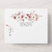 ピンクの野生の花の結婚式   オールインワン招待状 (裏面)