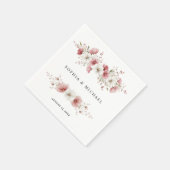 ピンクの野生の花の結婚式 スタンダードカクテルナプキン (角)