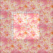 ピンクの野生の花柄に達すること ファブリック (タイル)