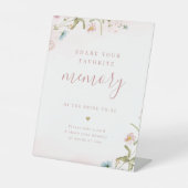 ピンクの野生の花 ボーホー 共感覚える 結婚前のお祝い 台座サイン (正面)