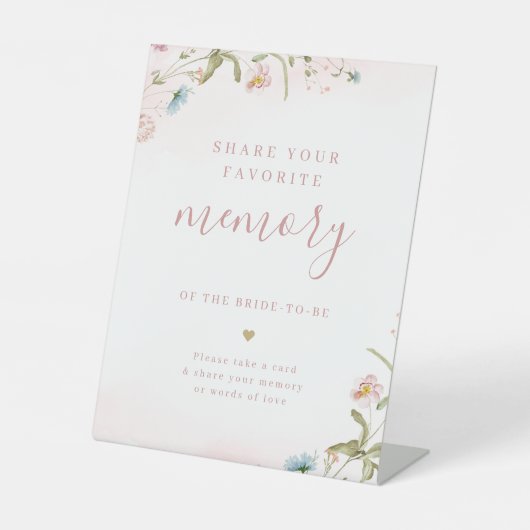 ピンクの野生の花 ボーホー 共感覚える 結婚前のお祝い 台座サイン (正面)