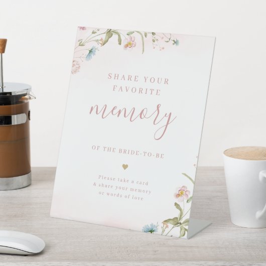 ピンクの野生の花 ボーホー 共感覚える 結婚前のお祝い 台座サイン (インサイチュ)