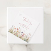 ピンクの野生の花 感謝の気持ちを込めた結婚前のお祝い フェイバータグ (インサイチュ)
