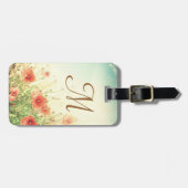 ピンクの野生の花inフィールドモノグラム荷物タグ ラゲッジタグ (正面横)