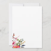 ピンクの野結婚花 招待状 (裏面)