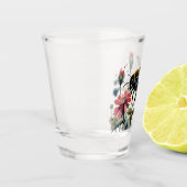 ピンクの野花を受粉させるミツバチ ショットグラス (左)