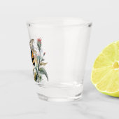 ピンクの野花を受粉させるミツバチ ショットグラス (右)