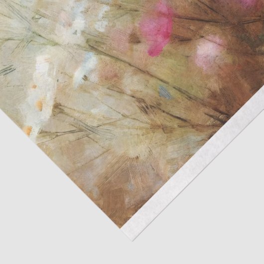 ピンクの野花印象派絵を描のデコペ 薄葉紙 (詳細)