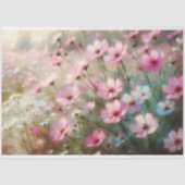 ピンクの野花印象派絵を描のデコペ 薄葉紙 (正面)