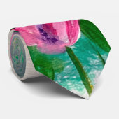 ピンクの野花 ネクタイ (ロール)