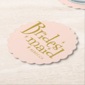 ピンクの金の花嫁の贈り物 ペーパーコースター (アングル)