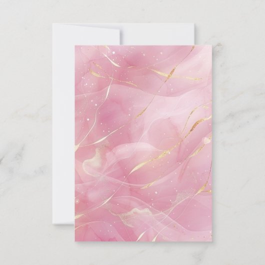 ピンクの金ゴールドおとぎ話プリンセスクラウンサンキューカード サンキューカード (裏面)