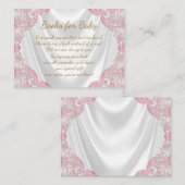 ピンクの金ゴールドが本を持ってきて赤ちゃんシャワーカード エンクロージャーカード (正面/裏面)