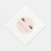 ピンクの金ゴールドきらびやかな黒まつ毛 スタンダードランチョンナプキン (角)