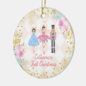 ピンクの金ゴールドくるみ割り親を期待 セラミックオーナメント (左)