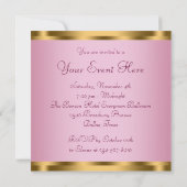 ピンクの金ゴールドすべての行事パーティの招待状 招待状 (裏面)