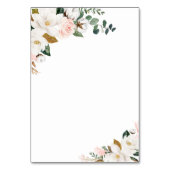 ピンクの金ゴールドと白のフローラ結婚のエンクロージャカード テーブルナンバー (裏面)