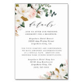 ピンクの金ゴールドと白のフローラ結婚のエンクロージャカード テーブルナンバー (正面)