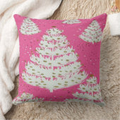 ピンクの金ゴールドのグリッターのクリスマスの休日の木の枕 クッション (ブランケット)