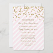 ピンクの金ゴールドのストライプなリハーサルのディナー・パーティ 招待状 (裏面)