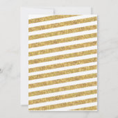 ピンクの金ゴールドのストライプのなチュチュのベビーシャワーの招待 招待状 (裏面)