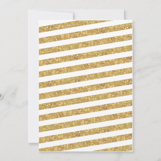 ピンクの金ゴールドのストライプのなチュチュのベビーシャワーの招待 招待状 (裏面)