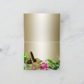 ピンクの金ゴールドのハイヒールの靴のバラのサンキューカード サンキューカード (内部)