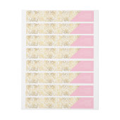 ピンクの金ゴールドのバラ ラップアラウンドラベル (シート)