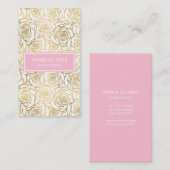 ピンクの金ゴールドのバラ 名刺 (正面/裏面)