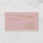 ピンクの金ゴールドの文字のエリートのテンプレートの優れた絹のエレガント 名刺 (正面)
