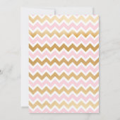 ピンクの金ゴールドの王冠のベビーシャワーはメッセージカード感謝していしています サンキューカード (裏面)