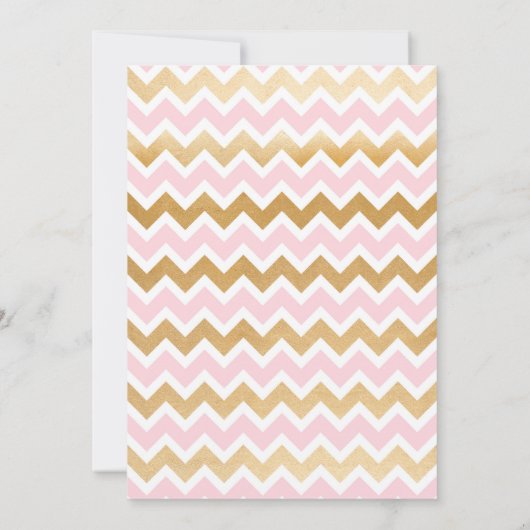 ピンクの金ゴールドの王冠のベビーシャワーはメッセージカード感謝していしています サンキューカード (裏面)