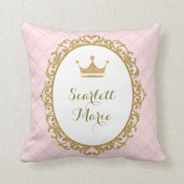 ピンクの金ゴールドの王室のなプリンセスの王冠の子供部屋の装飾 クッション