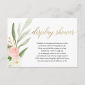 ピンクの金ゴールドの緑の表示シャワー女の子の赤ちゃんシャワー エンクロージャーカード (正面)