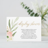 ピンクの金ゴールドの緑の表示シャワー女の子の赤ちゃんシャワー エンクロージャーカード (スタンド正面)